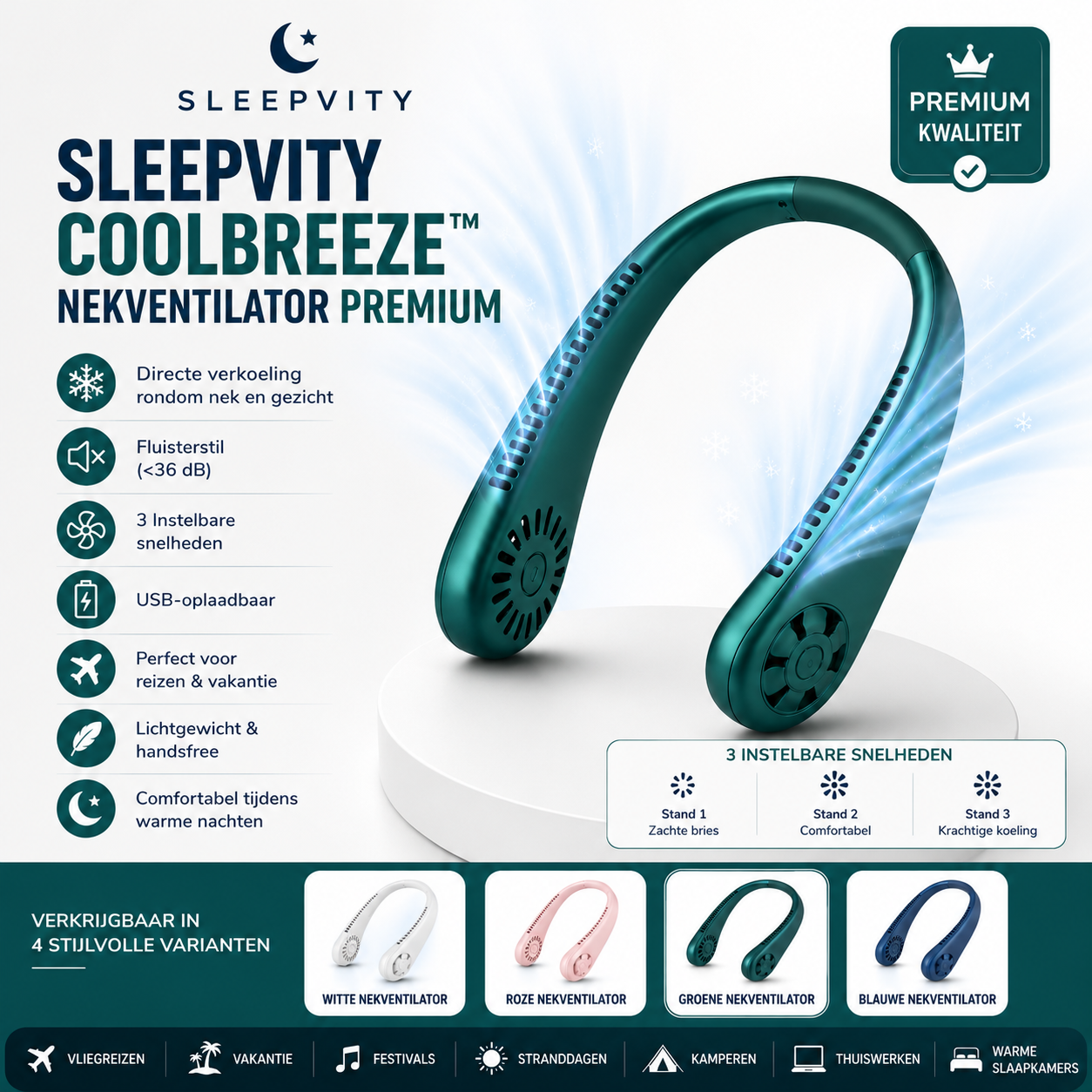 Sleepvity CoolBreeze™ Nekventilator Premium