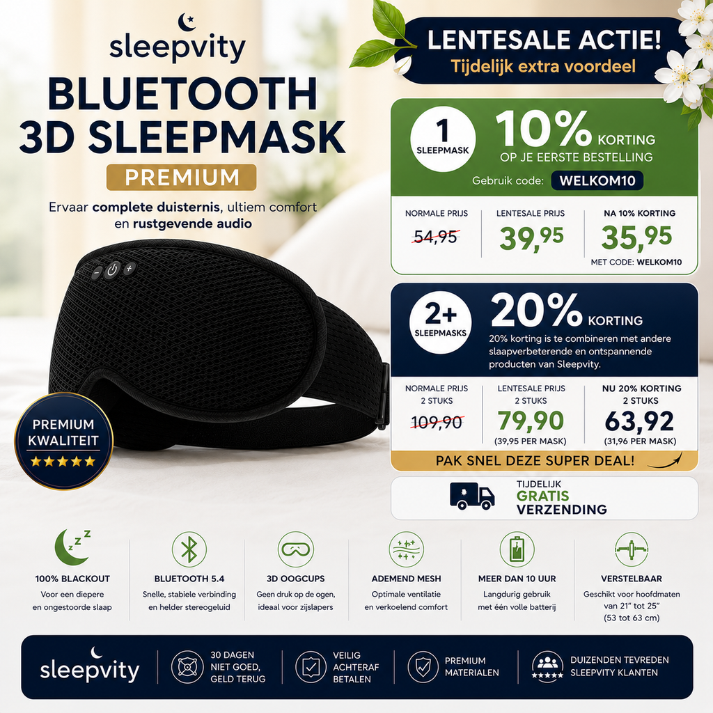 Sleepvity Bleutooth/Headphone 3D SleepMask Premium