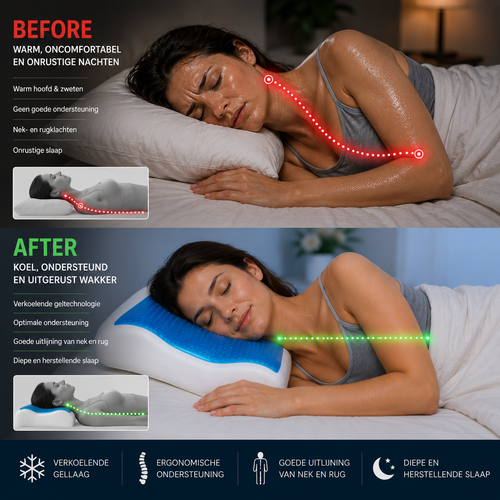 Sleepvity Cooling Gel Ergonomisch Hoofdkussen 