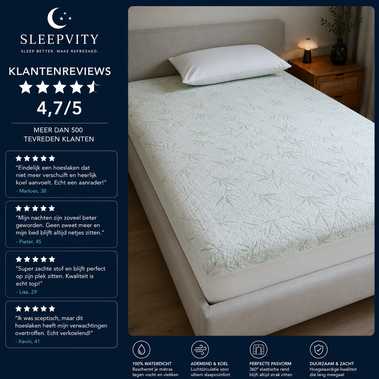 Sleepvity Cooling Bamboo Hoeslaken