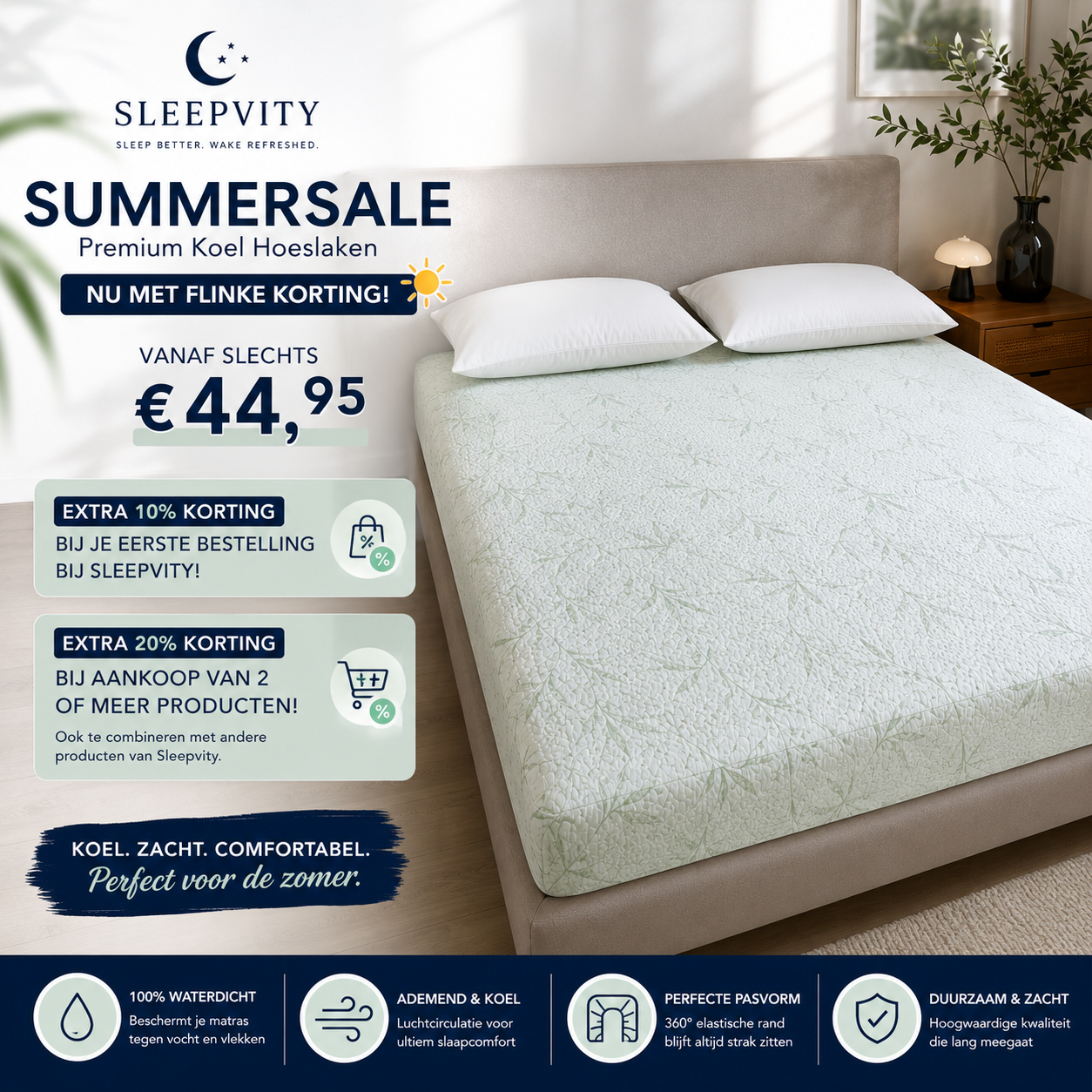 Sleepvity Cooling Bamboo Hoeslaken