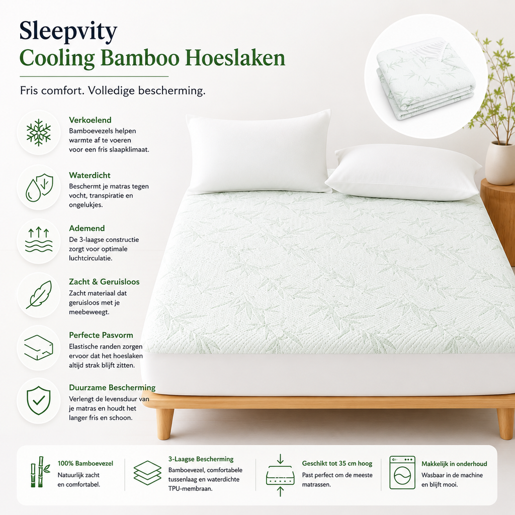 Sleepvity Cooling Bamboo Hoeslaken
