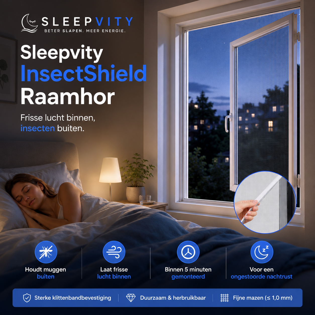 Sleepvity InsectShield Raamhor