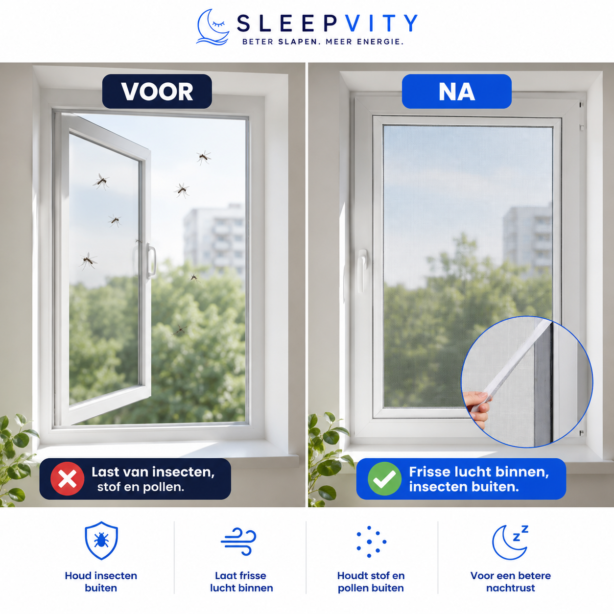 Sleepvity InsectShield Raamhor