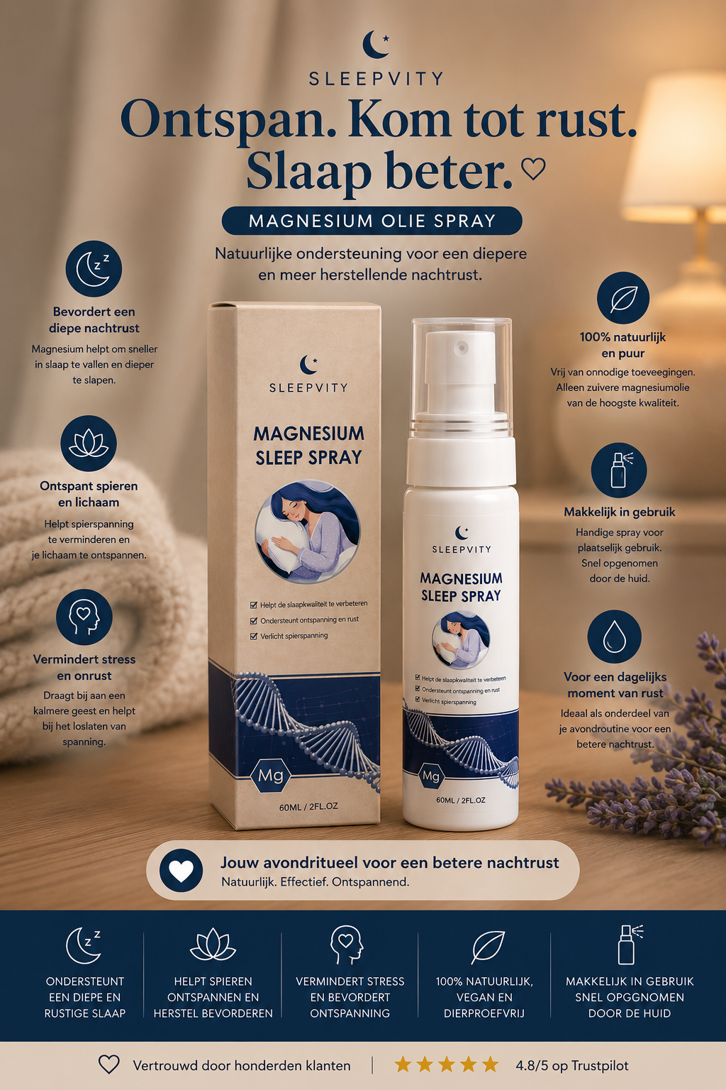 Sleepvity Magnesium Olie Slaapbevorderende Spray