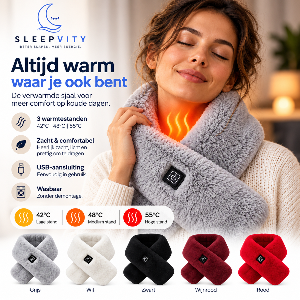Sleepvity Verwarmde Sjaal