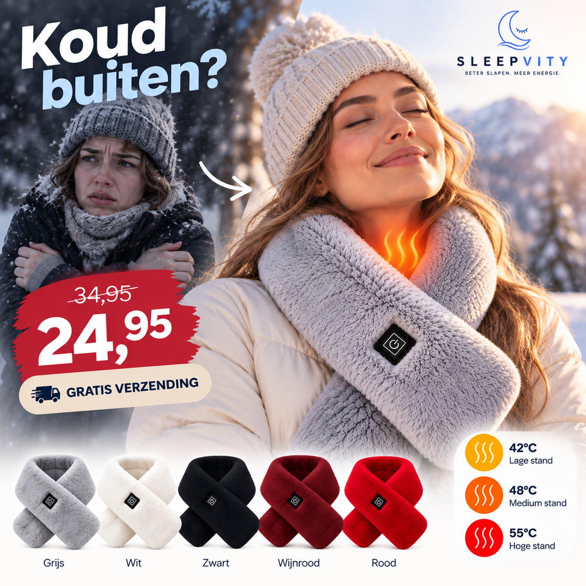 Sleepvity Verwarmde Sjaal
