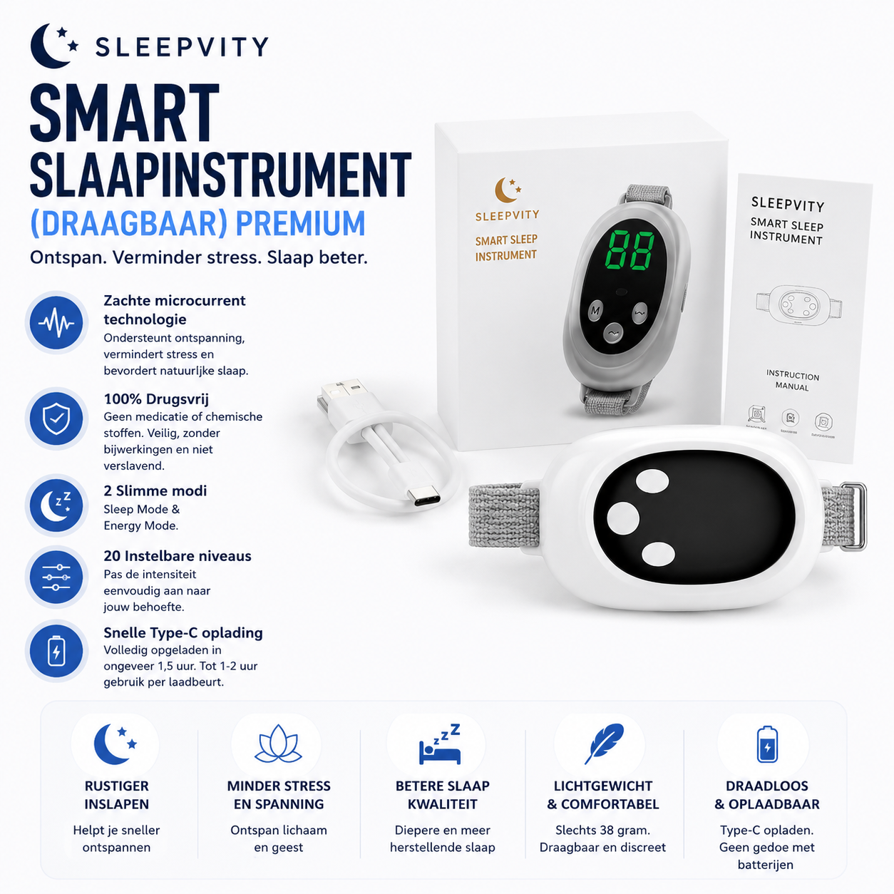 Sleepvity Smart Slaapinstrument (Draagbaar) Premium