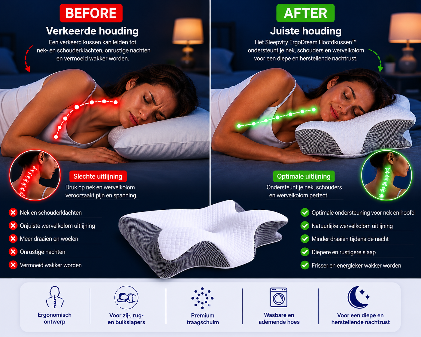 Sleepvity ErgoDream Hoofdkussen