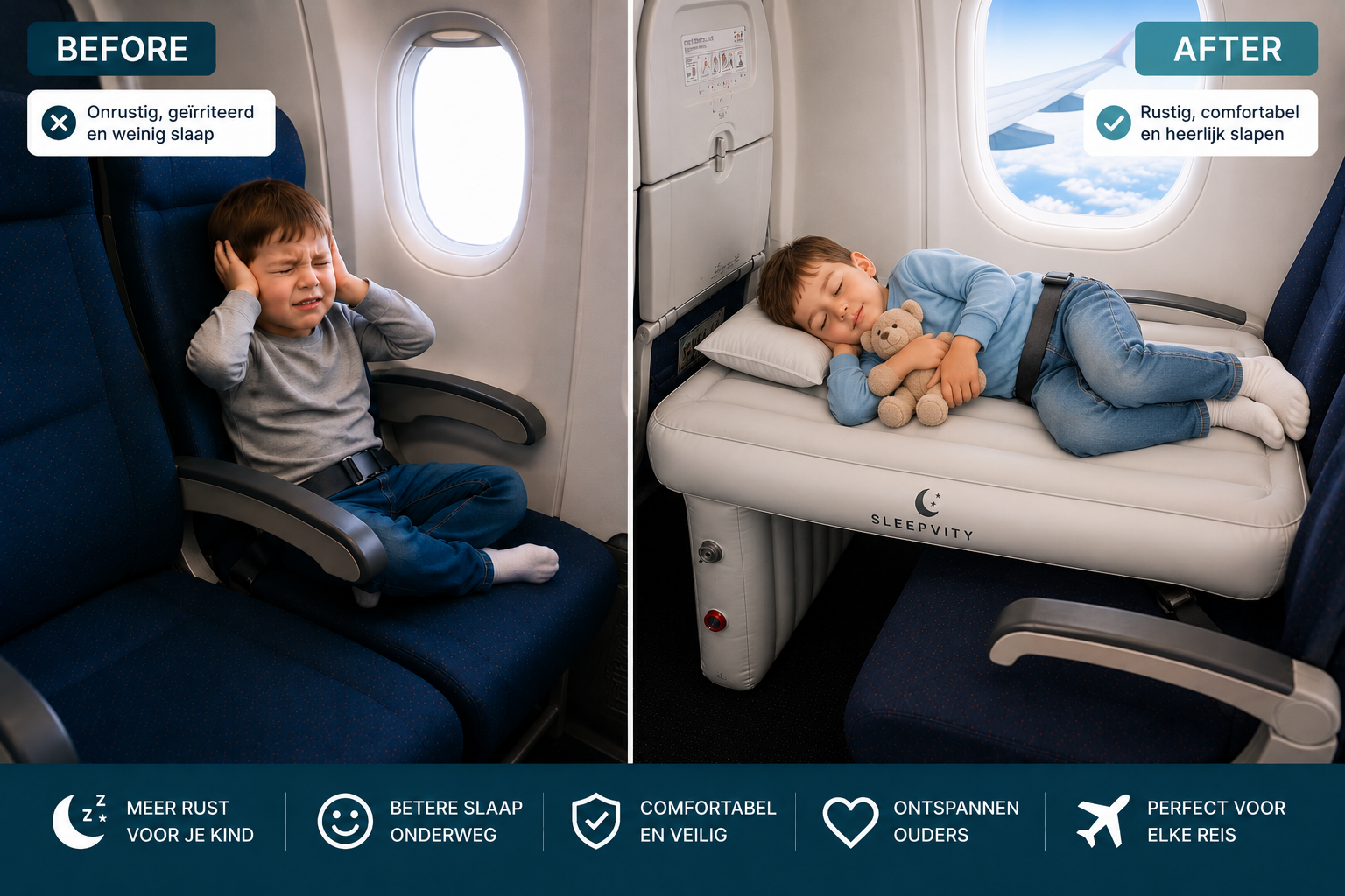 Sleepvity Opblaasbaar Reisbed Voor Kinderen